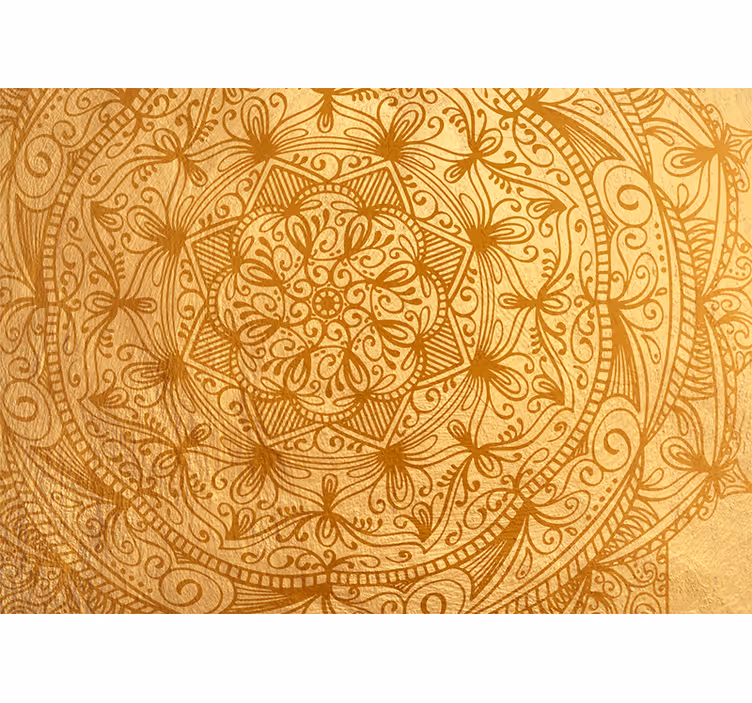 Fantastisk gyllene mandala fotomural - Tenstickers