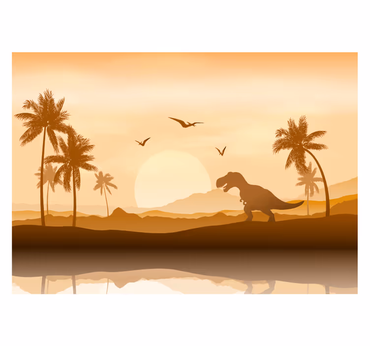 T-rex i solnedgången fototapet - Tenstickers