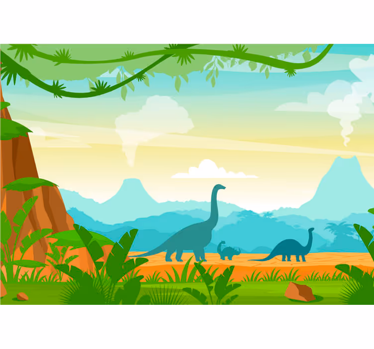 Dinosaurie silhuetter tonårs fototapeter - Tenstickers