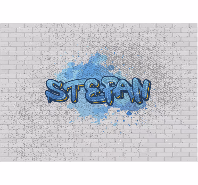 Anpassad fototapet med blå graffiti - Tenstickers