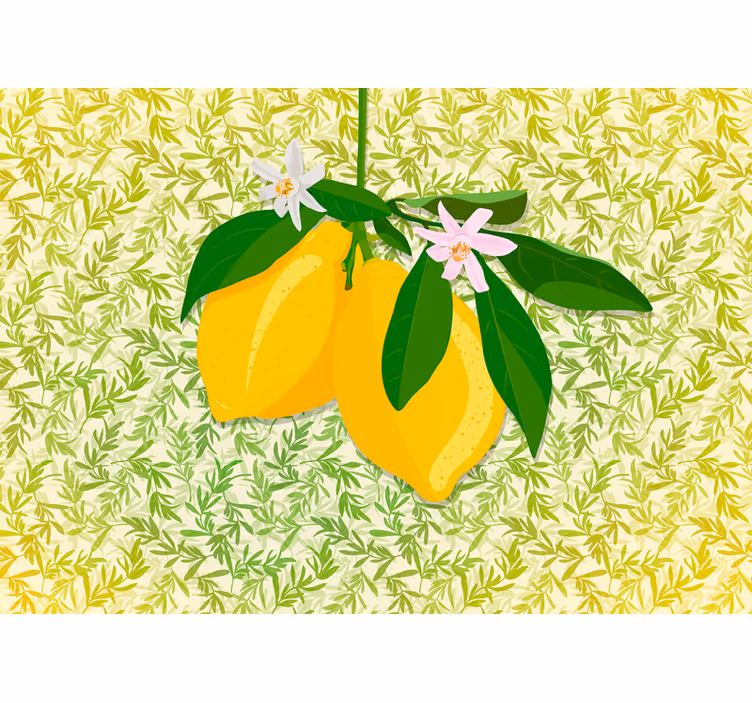 Fototapeter blommor citrongren blomma - Tenstickers