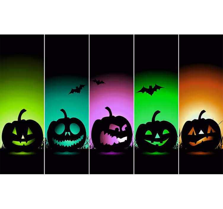 Fototapeter halloween pumpafaces - Tenstickers