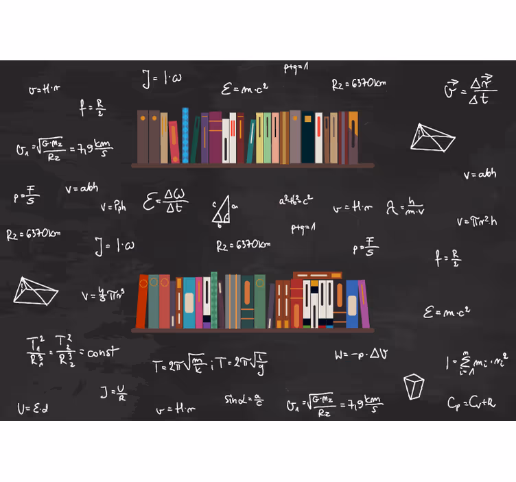 Samling matematiska böcker Fototapeter fraser - Tenstickers