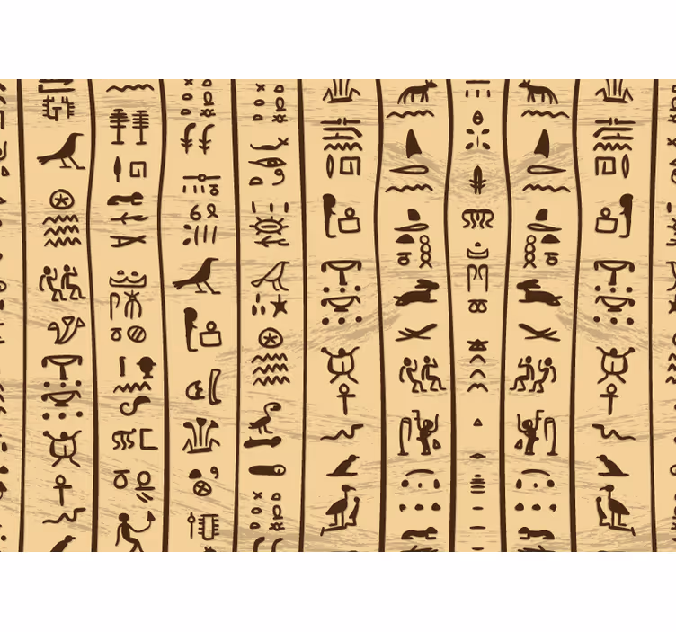 Egyptiska hieroglyfer vardagsrum fototapeta - Tenstickers