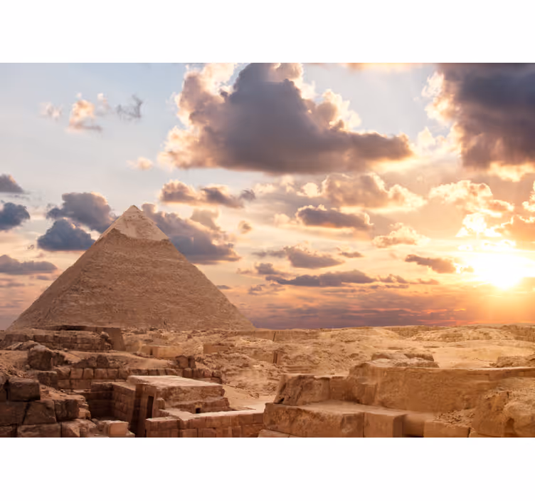 Pyramidens solnedgång Fototapeter Städer och länder - Tenstickers
