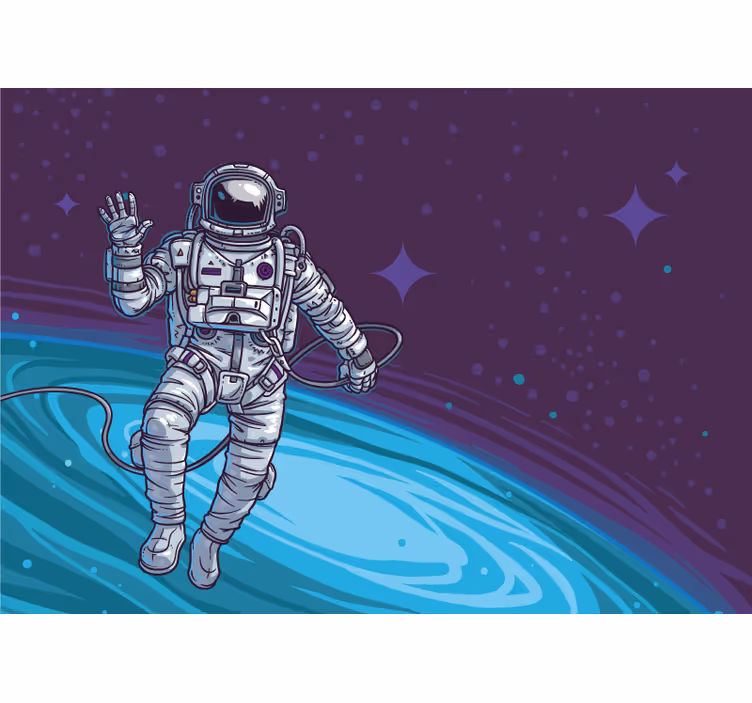 Astronaut som svävar iväg Fototapeter Rymden - Tenstickers