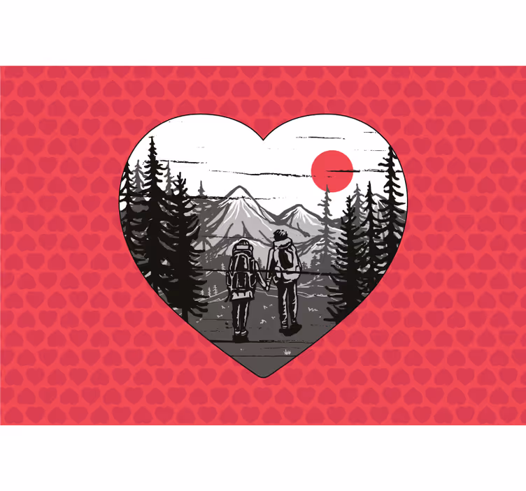 Fototapeter kärlek bergshjärta Äventyr - Tenstickers