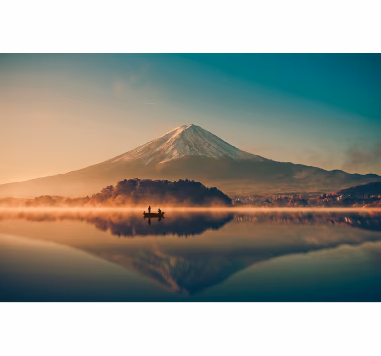 Fototapet mount fuji lake kawaguchiko lake - Tenstickers