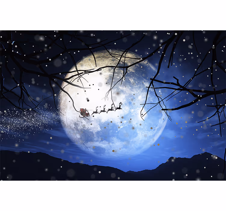 Jultomtens nattliga resa Fototapeter med julmotiv - Tenstickers