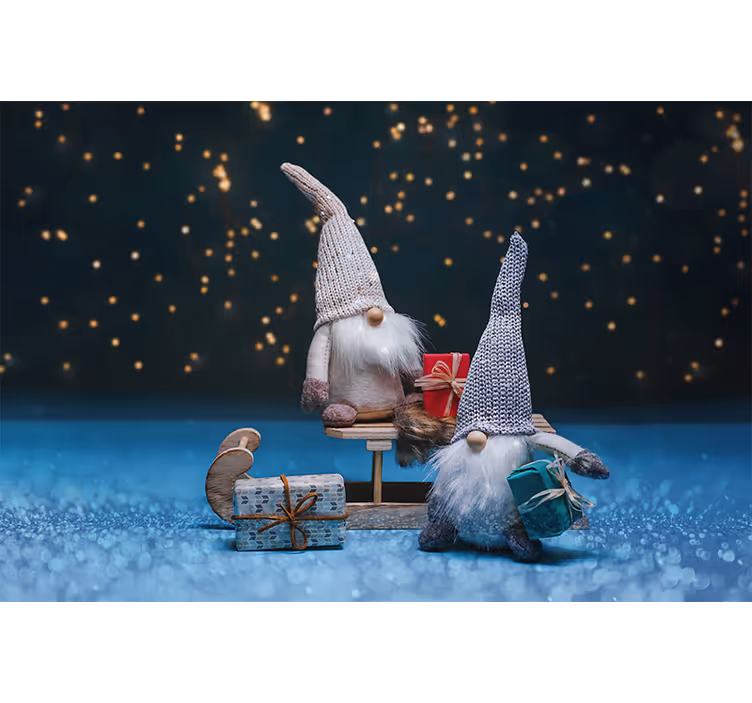 Fototapeter med julmotiv gnomens festligheter - Tenstickers