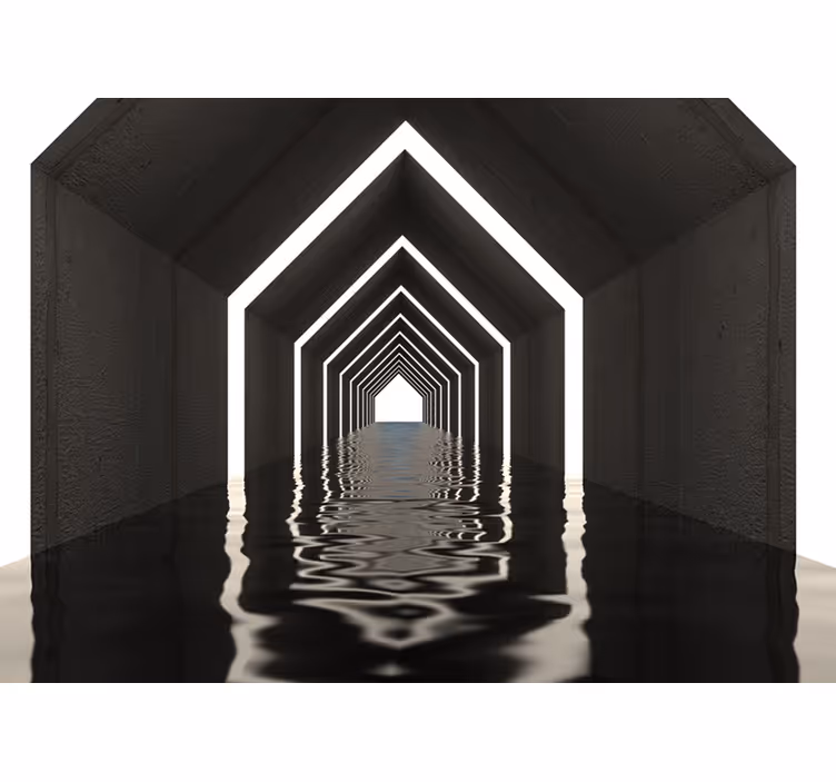 Reflekterande tunnelperspektiv Fototapeter 3D-effekter - Tenstickers