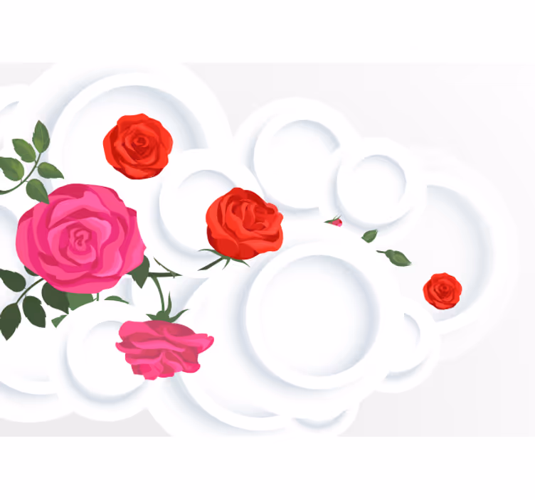 Rosblomsterarrangemang Fototapeter Blommor - Tenstickers