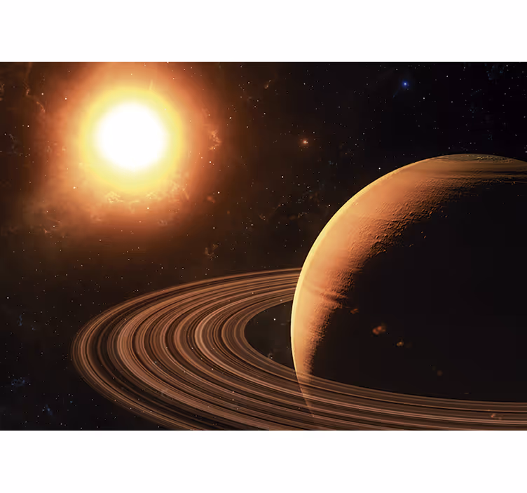 3d yttre rymd och saturn 3d fototapeta - Tenstickers