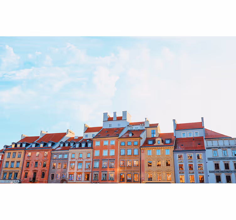 Färgglad stadsbild Fototapeter Städer och länder - Tenstickers