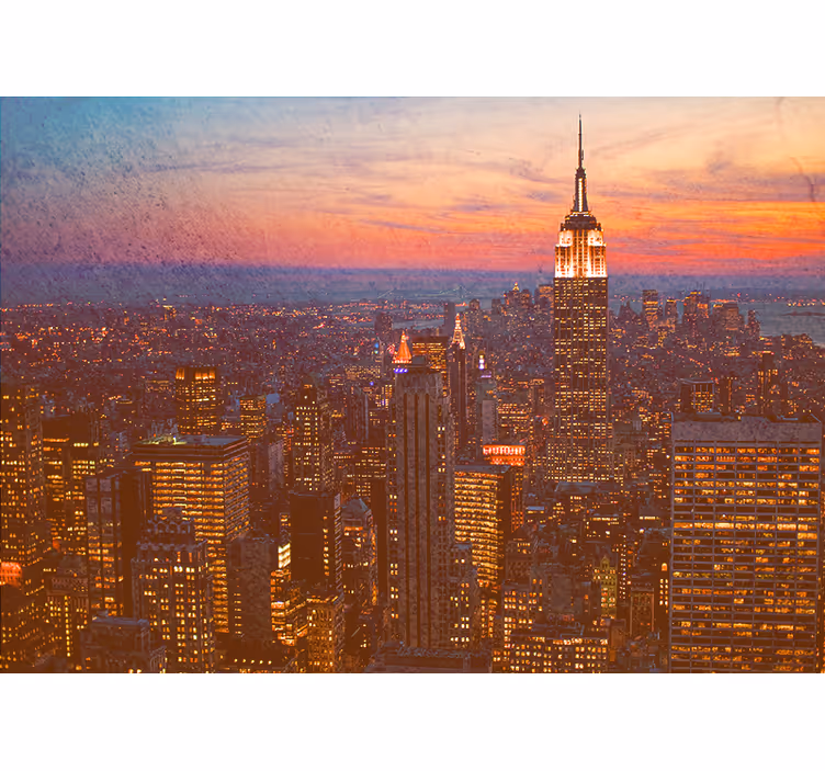 Solnedgången i empire state Fototapeter Städer och länder - Tenstickers