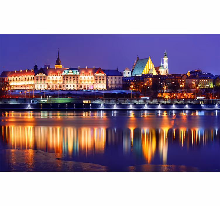 Historisk stadsbildsreflektion Fototapeter Städer och länder - Tenstickers