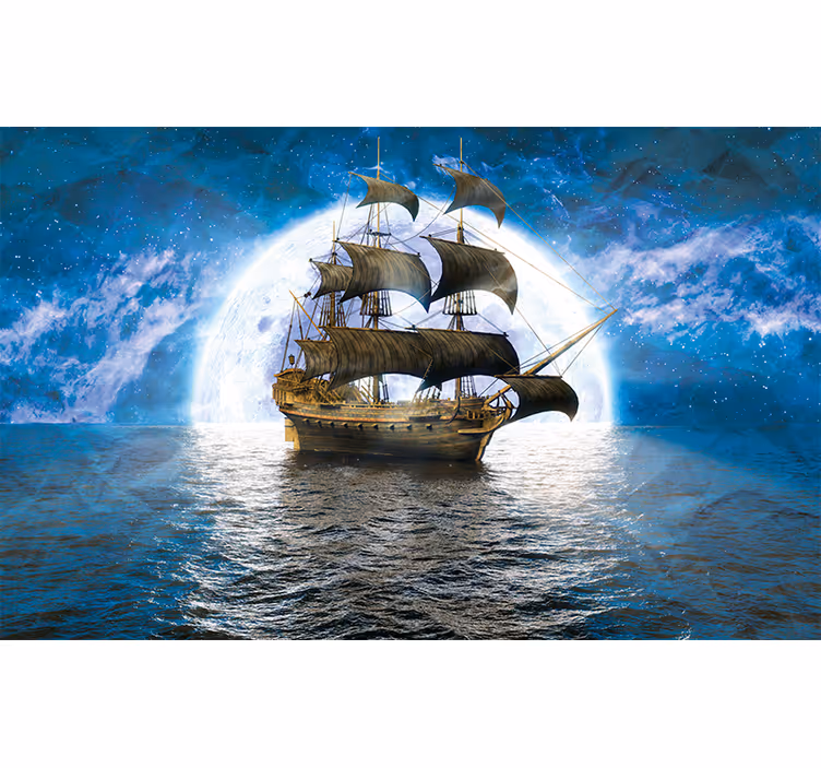 Piratfartyg till sjöss fototapeter - Tenstickers