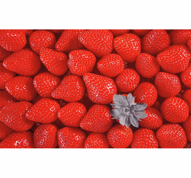 Fototapeter blommor jordgubbe och blomma - Tenstickers