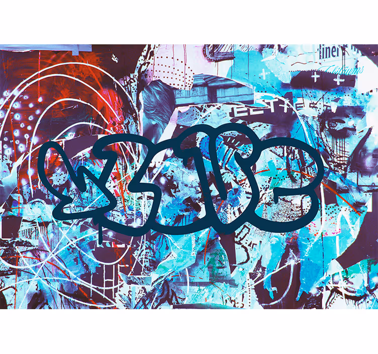 Urban graffiti med textfras fototapeta - Tenstickers