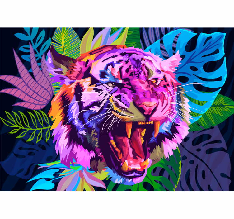 3d tiger i galax fototapeta - Tenstickers