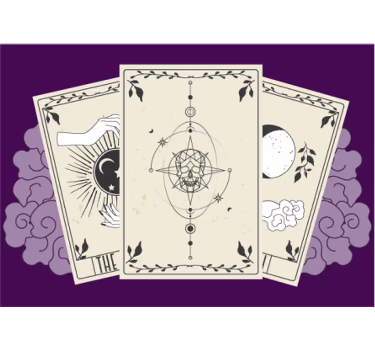 Tarot-kort med as och skallar fototapet - Tenstickers