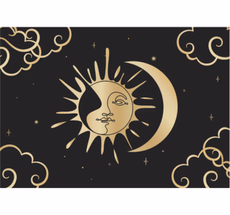 Solen och månen motiv fantasy fototapeta - Tenstickers