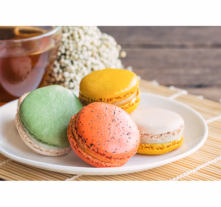 Färgglada macarons-fröjd Fototapeter fraser - Tenstickers