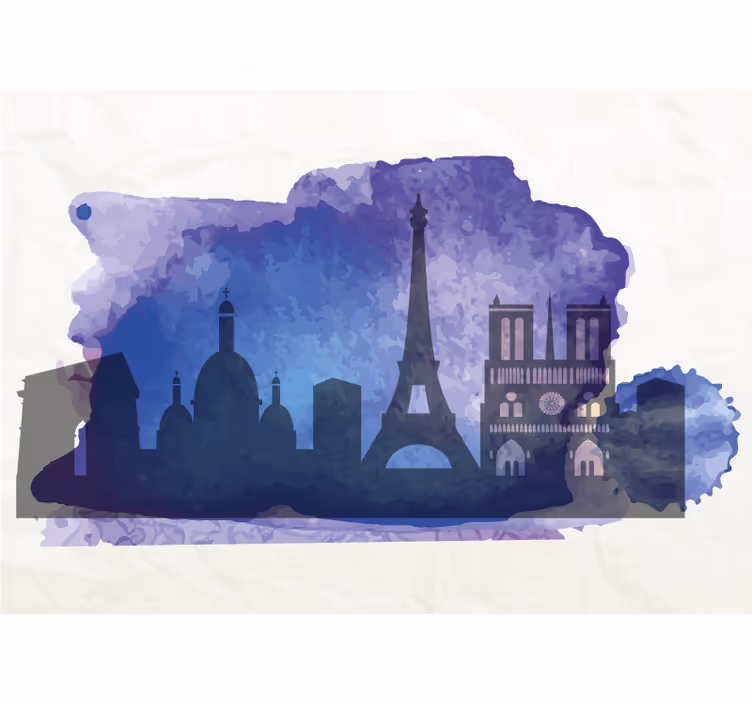 Paris silhuett siluett Fototapeter Städer och länder - Tenstickers