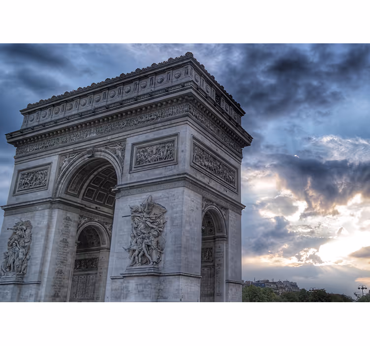 Triumfbågen utsikt Fototapeter Paris - Tenstickers