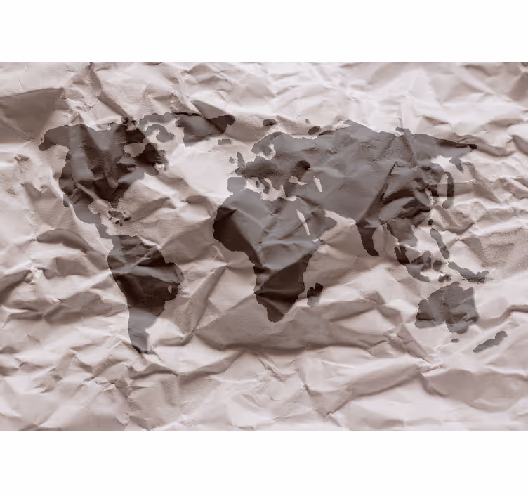 Geografisk världsöversikt Fototapeter Världskarta - Tenstickers