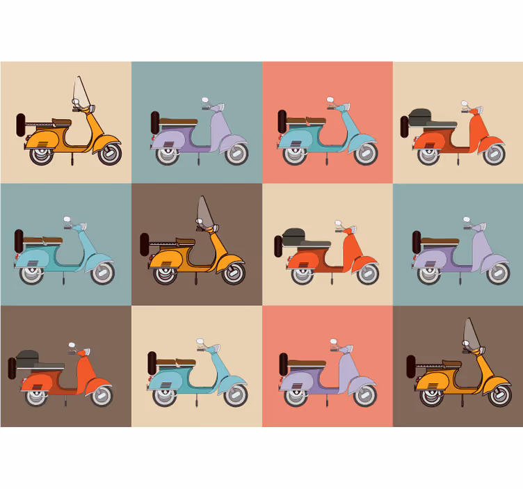 Retro skotermönster Fototapeter Fordon - Tenstickers