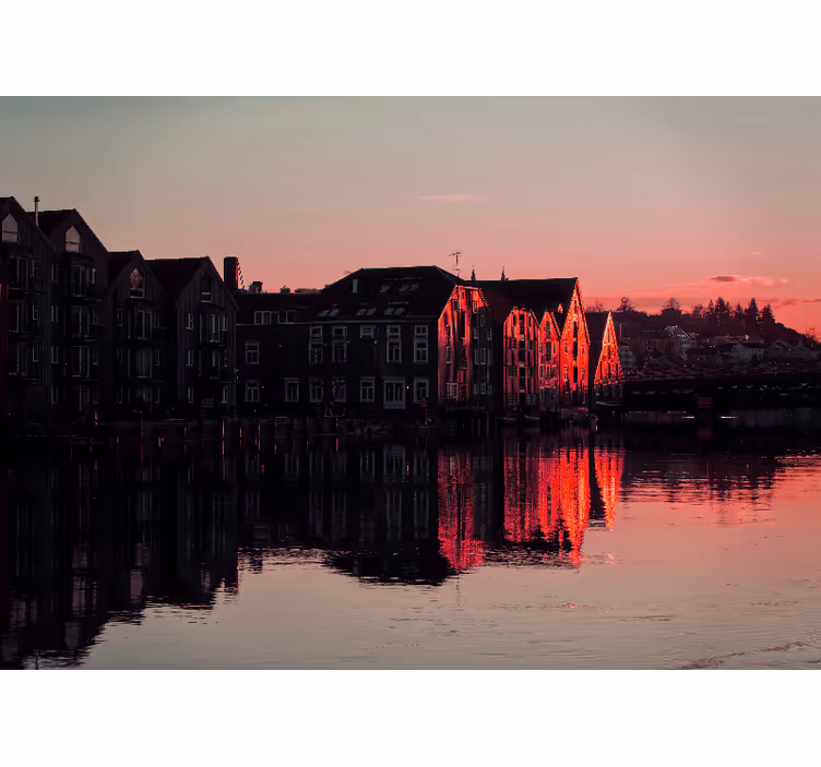 Reflekterande kanalhus Fototapeter Städer och länder - Tenstickers