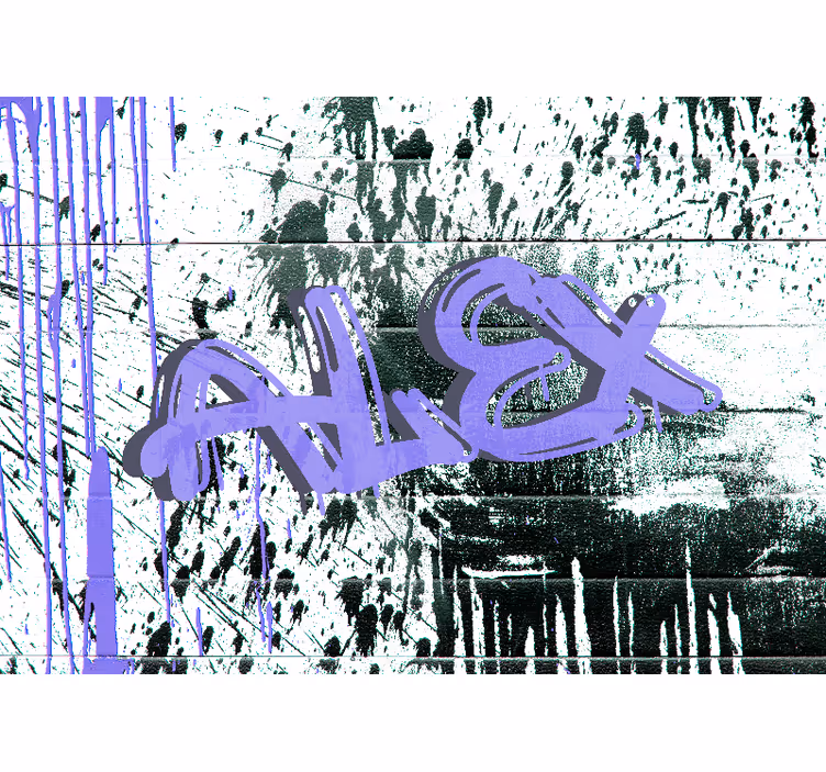Lila graffiti vägg urban konst fototapeta - Tenstickers