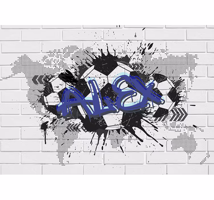 Fotboll graffiti urban konst fototapeta - Tenstickers