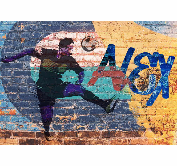Fototapeter urban konst fotbollsspelare action - Tenstickers