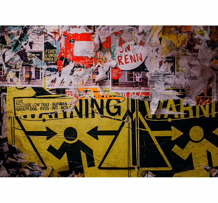 Fototapeter urban konst stadsvarningsskyltar - Tenstickers