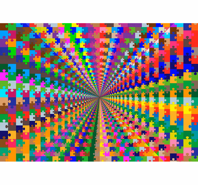 Pussel explosion Fototapeter 3D-effekter - Tenstickers