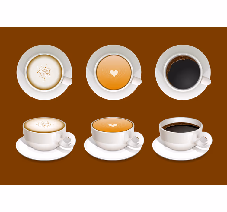 Kaffekoppdesigner Fototapeter fraser - Tenstickers