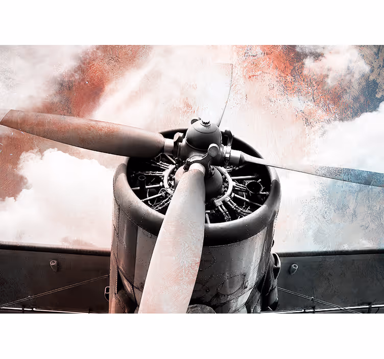 Gammalt flygplan vintage fototapeta - Tenstickers