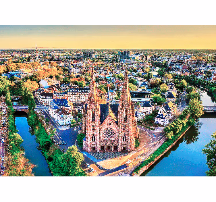 Flygfoto över katedralen Fototapeter Städer och länder - Tenstickers