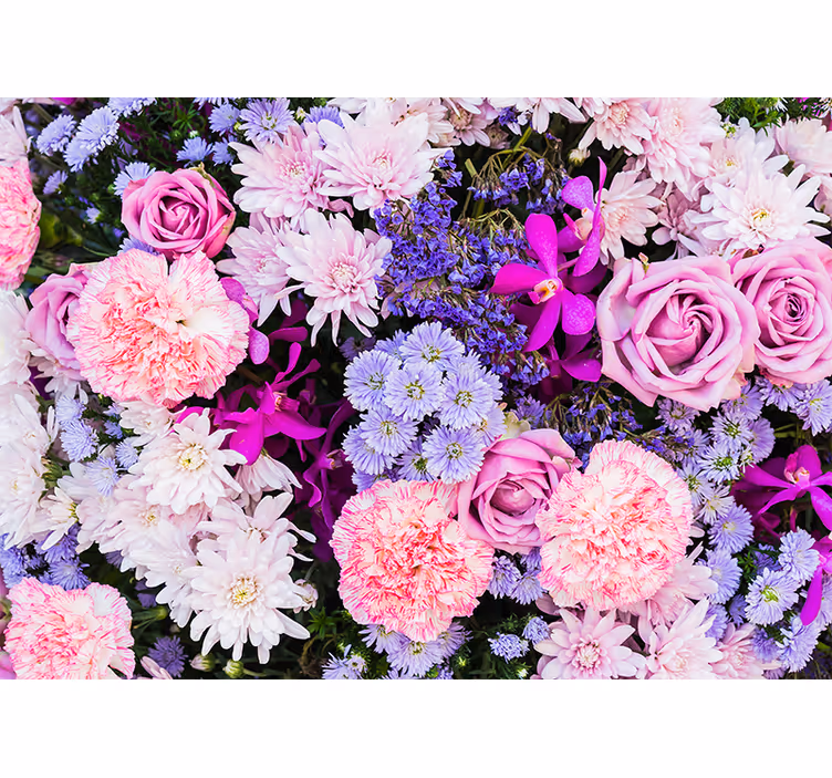 fototapeta med rosa lila blommor - Tenstickers