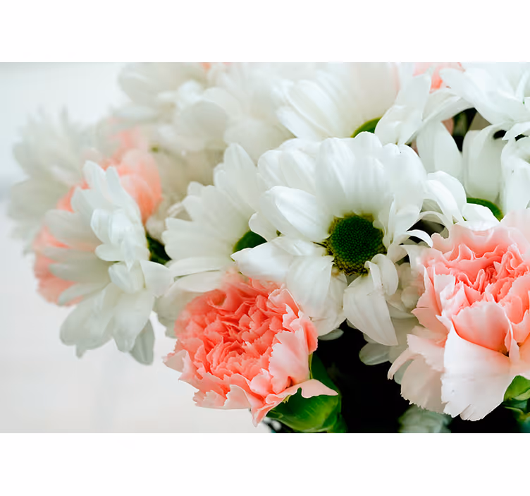 Vit bukett blommor fototapeta - Tenstickers