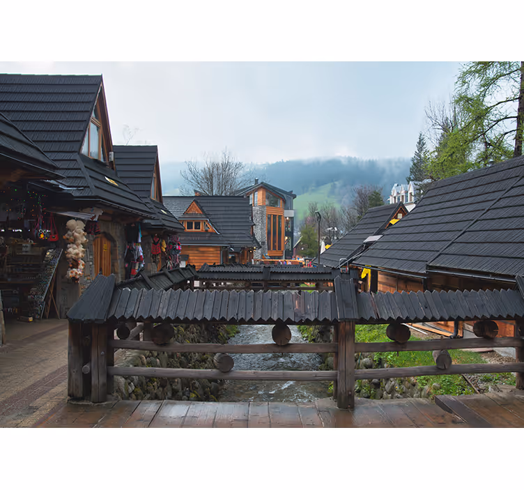 Charmig alpby Fototapeter Städer och länder - Tenstickers