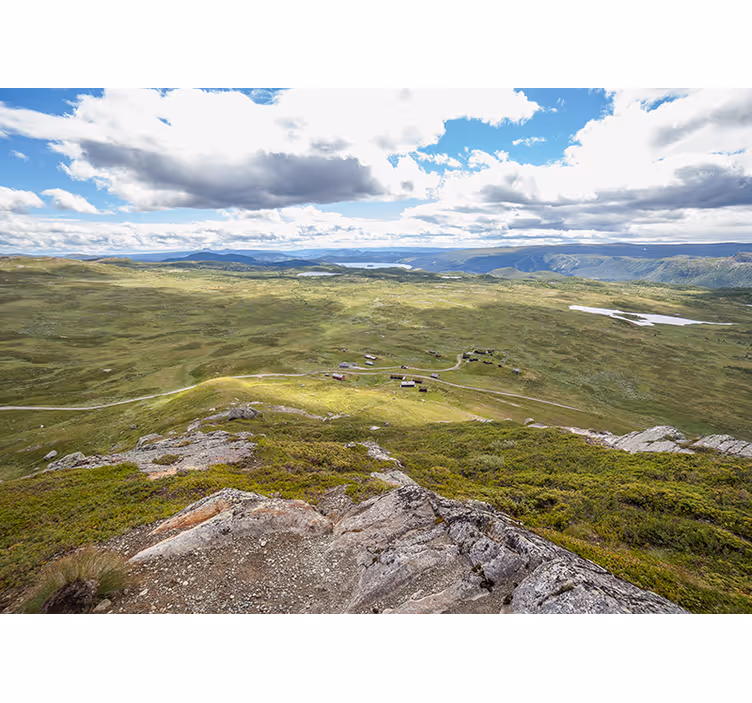 Fototapeter landskap berggrönskas utsikt - Tenstickers