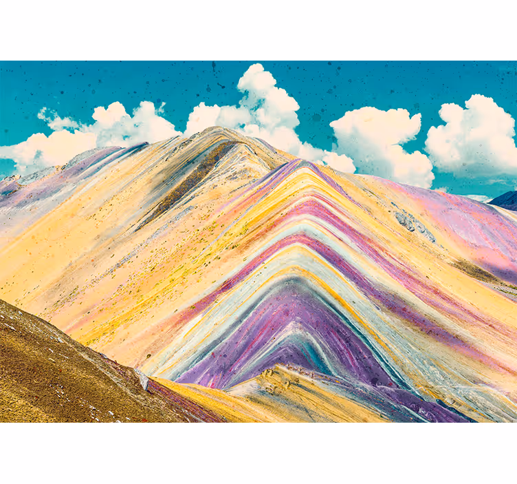 Färgglada berg med sky natur fototapeta - Tenstickers