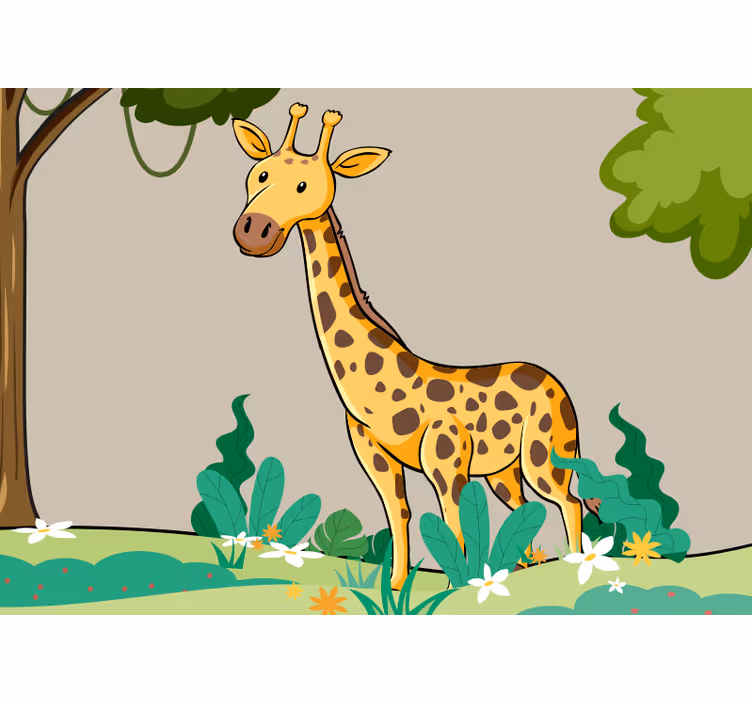 Giraff i djungelskog tapet - Tenstickers