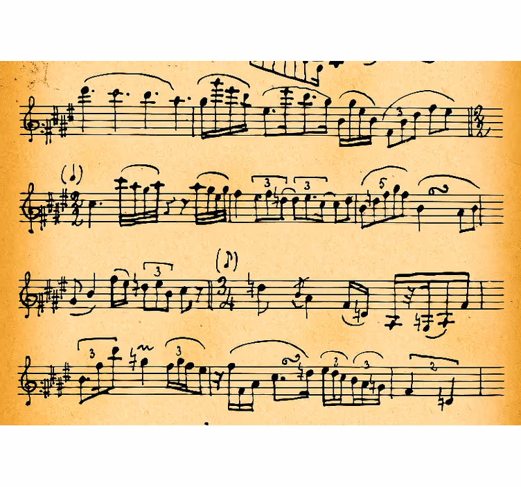 Fototapeter musik notbladsmönster - Tenstickers