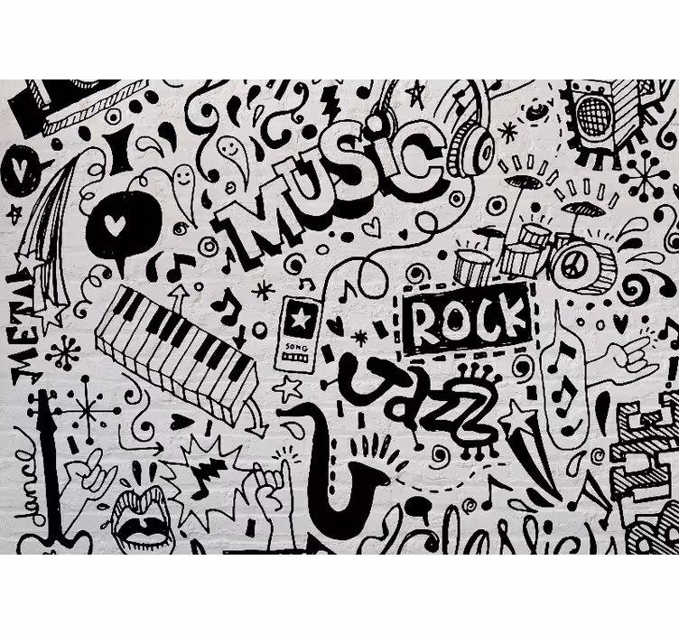 Fototapeter musik musikaliska vibes konst - Tenstickers