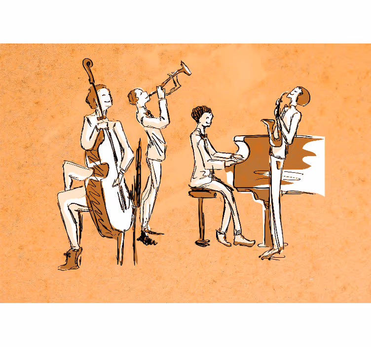 Fototapeter musik jazzbandets framträdande - Tenstickers