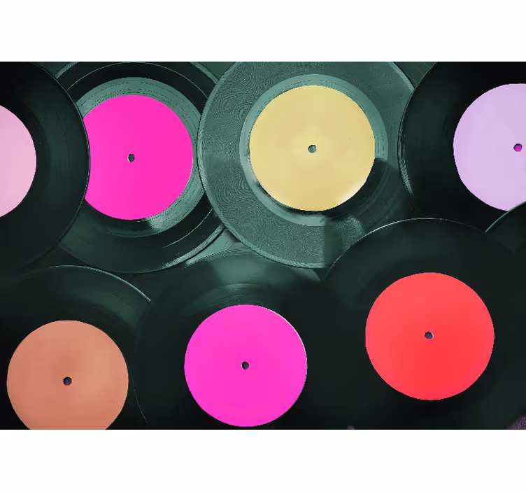 Fototapeter musik vinylskivor kluster - Tenstickers